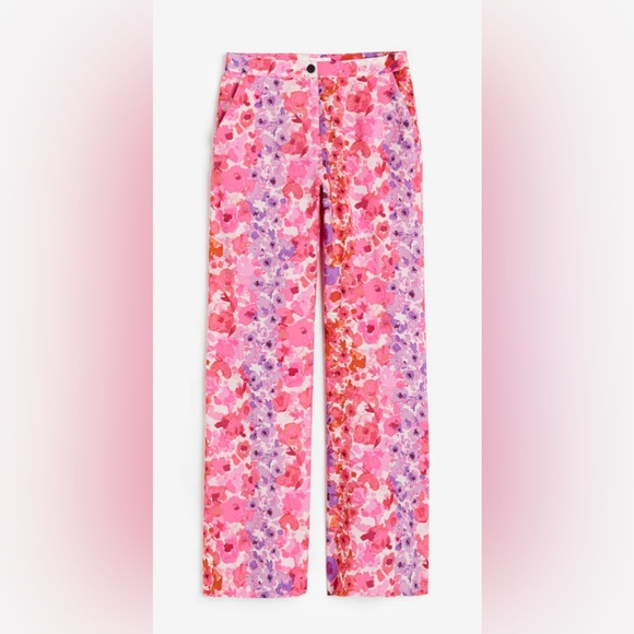 H&M Pants - H&M nwt size 16 Floral Pink and Purple Wide-Leg Pants. A233